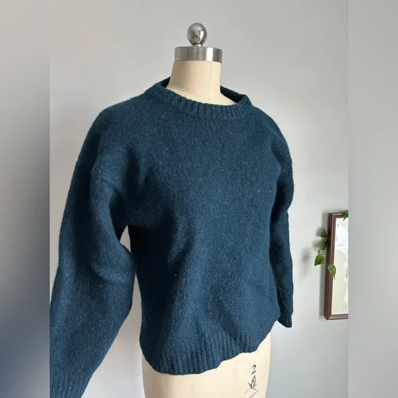 Eddie Bauer vintage wool sweater blue navy crew neck - Picture 4 of 9